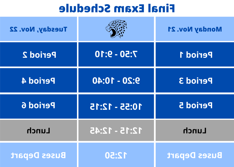 final exam schedule